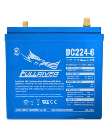 face avant Batterie FULLRIVER DC224-6 6V 224Ah