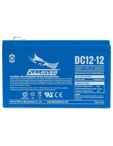 3 quart face Batterie FULLRIVER DC12-12 12V 12Ah
