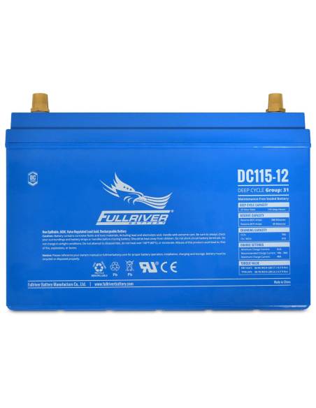 Batterie FULLRIVER DC115-12 12V 115Ah face avant