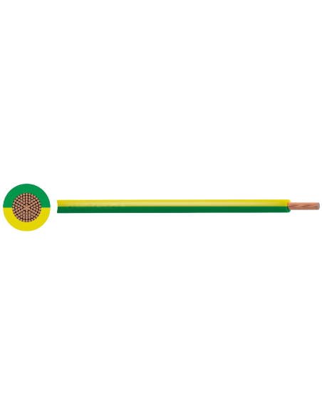 Câble souple de mise à la terre 6 mm² H07V-K vert & jaune