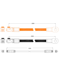 Câbles de batterie Pylontech Amphenol / M8 + 2 câbles RJ45 2