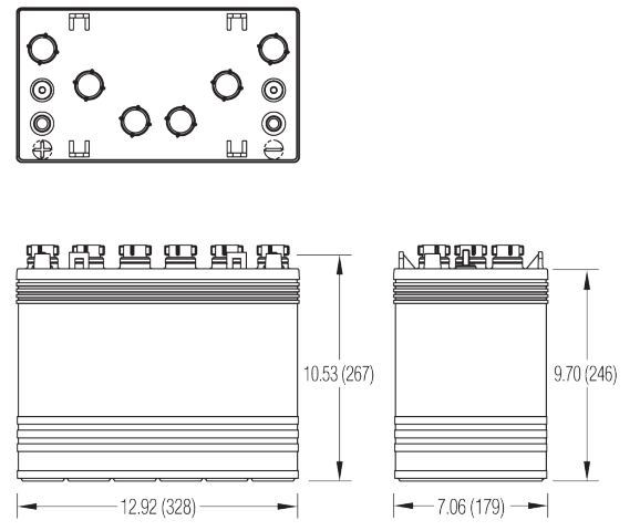 Dimensions des batteries Crown CR155