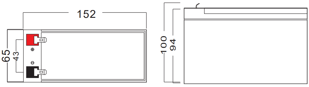 Dimensions de la batterie DAS12-7.5