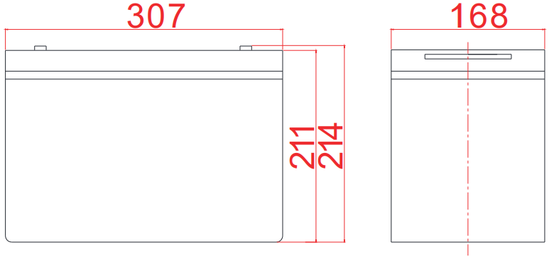 Dimensions de la batterie DGY12-100EV