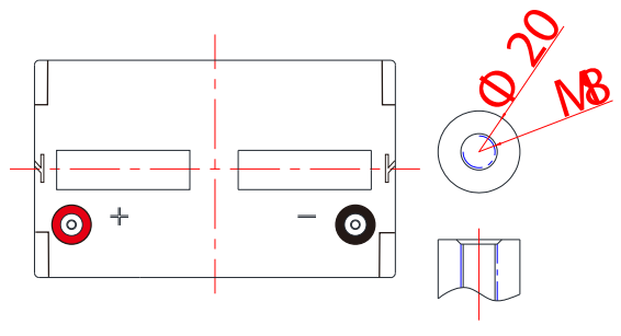 Dimensions de la batterie DGY12-110EV (1)
