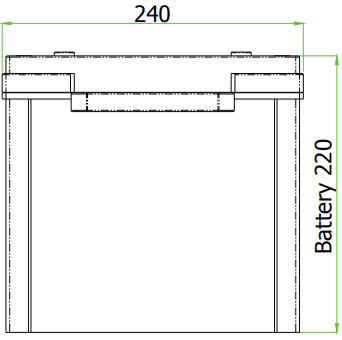 Dimensions de la batterie DGY12-200 (1)