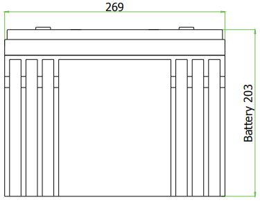 Dimensions de la batterie DGY12-225EV (1)