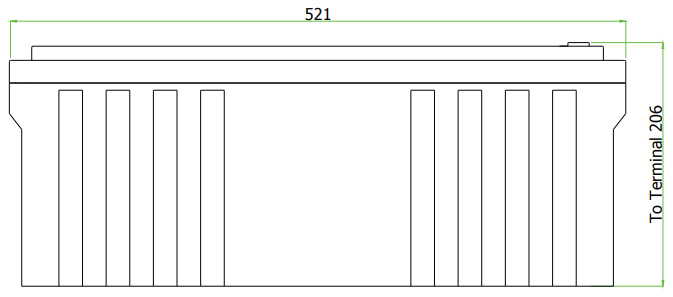 Dimensions de la batterie DGY12-225EV