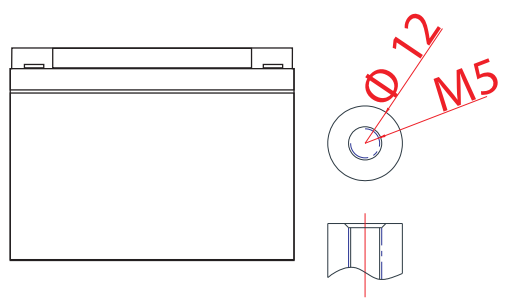 Dimensions de la batterie DGY12-26EV (2)