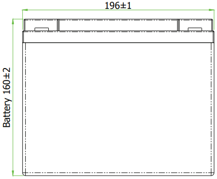 Dimensions de la batterie DGY12-33EV (1)