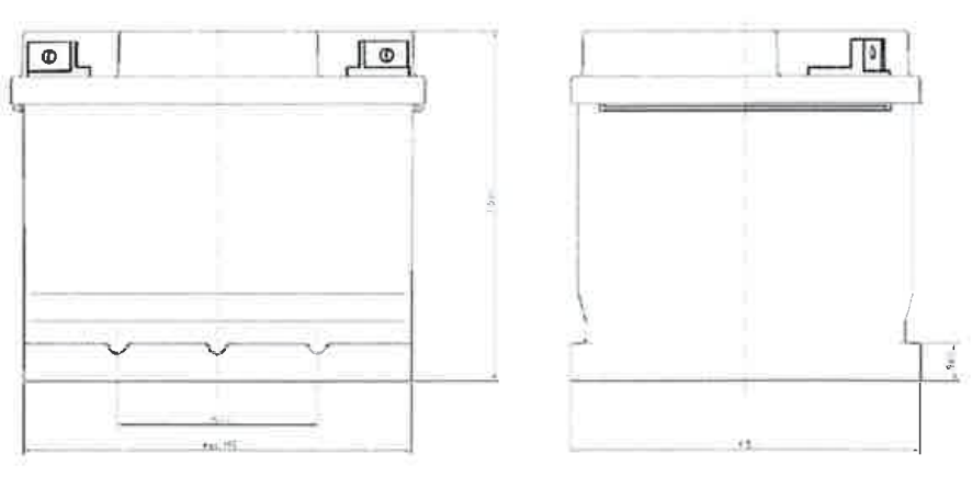 Dimensions de la batterie DGY12-40DEV