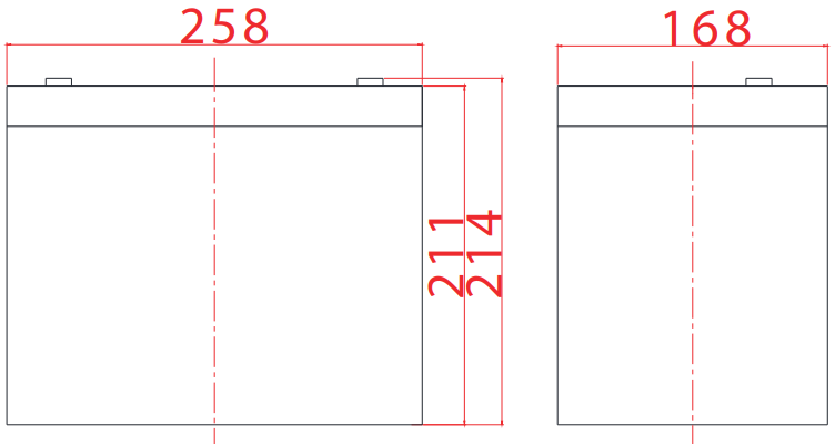 Dimensions de la batterie DLC12-80EV