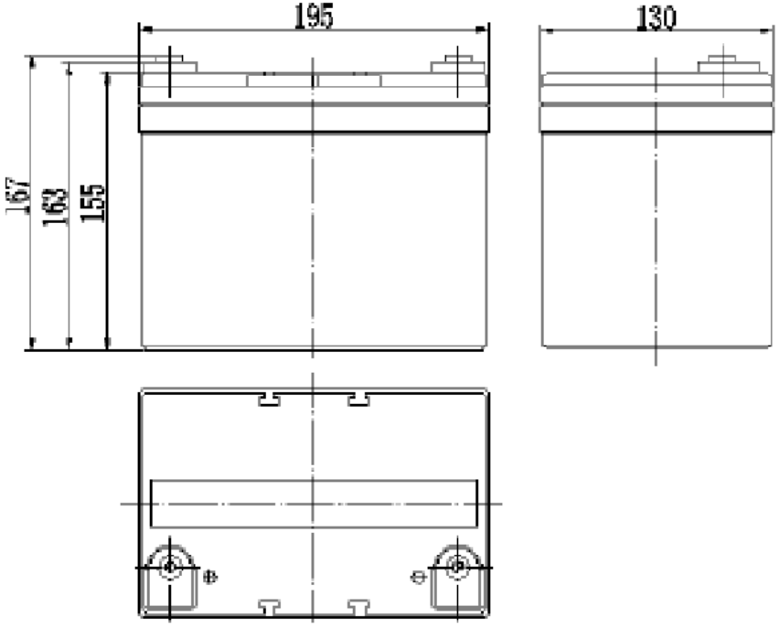 Dimensions Batterie ACEDIS GLH12-35