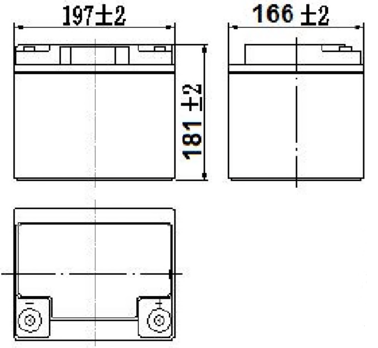 Dimensions Batterie ACEDIS GLH12-45