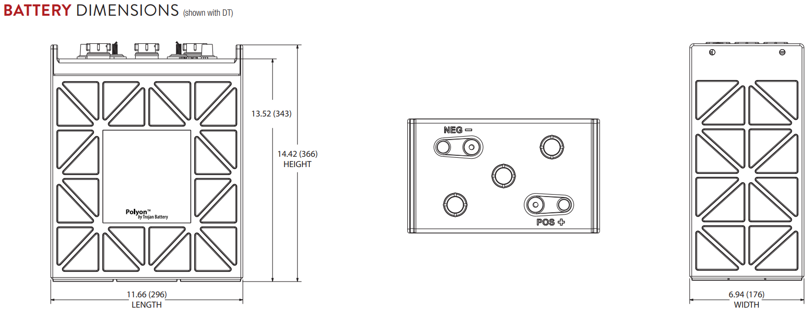 Dimensions TROJAN J305P-AC