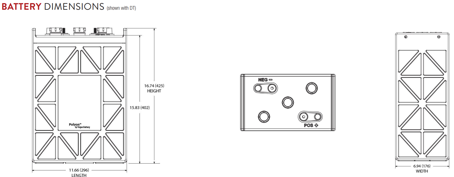 Dimensions TROJAN L16H-AC