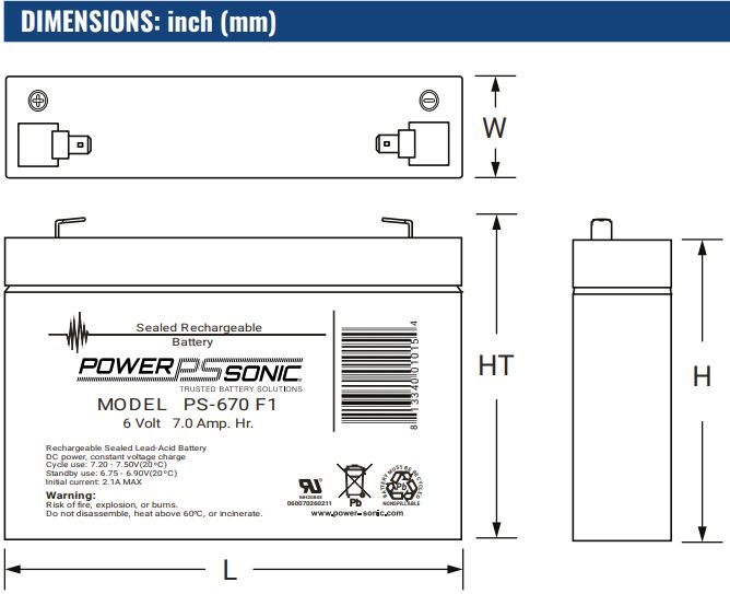 Dimensions PS-670