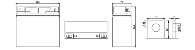Caractéristiques Mécaniques Batterie Quality Batteries 12LCP-19