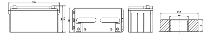 Caractéristiques mécaniques de la batterie QBatteries 12LCP-67