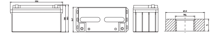 Caractéristiques mécaniques de la batterie QBatteries 12LCP-80