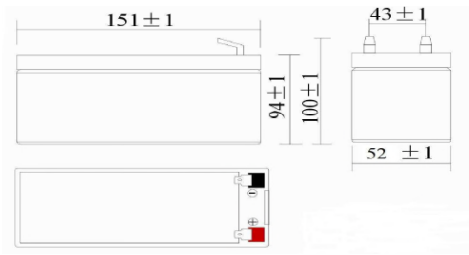 Dimensions Batterie ACEDIS ST 45