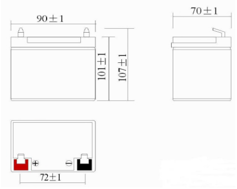 Dimensions Dimensions batterie Acedis ST 50