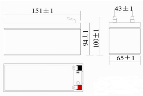 Dimensions Dimensions batterie Acedis ST 65