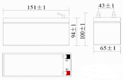 Dimensions batterie ACEDIS ST 65 T2