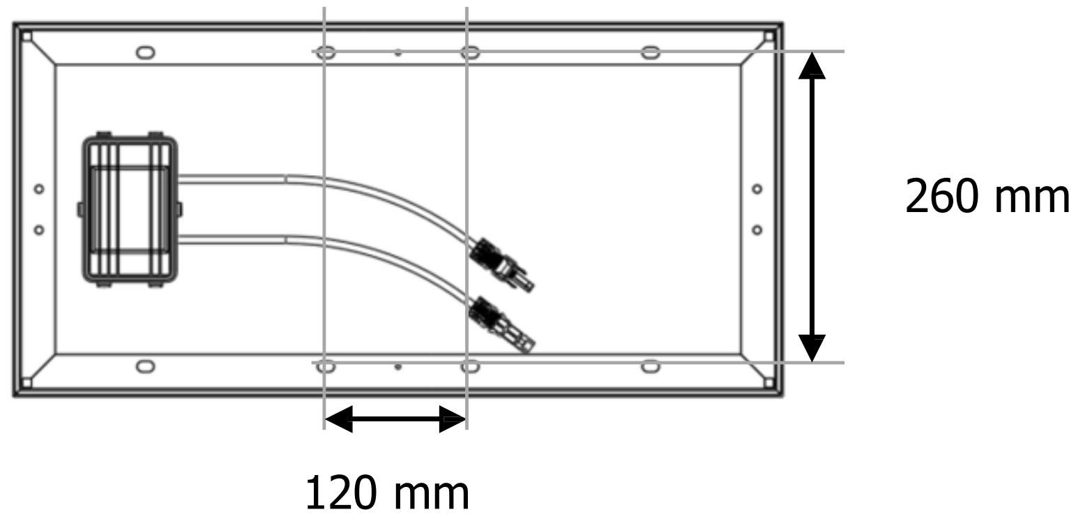 Entraxes et dimensions panneau solaire