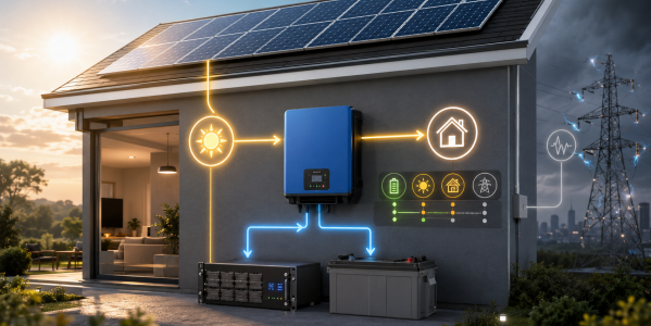 Comment prioriser la recharge solaire des batteries de secours lorsque le réseau électrique est instable ?